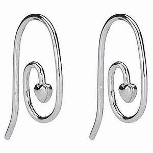RETIRED Genuine PANDORA Compose Dangle EARRINGS HEART SWIRL POSTS Hooks 290604